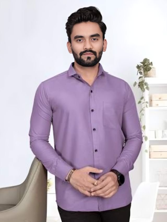 Mens Plain Lavender Color Shirt Mens Plain Lavender Color Shirt