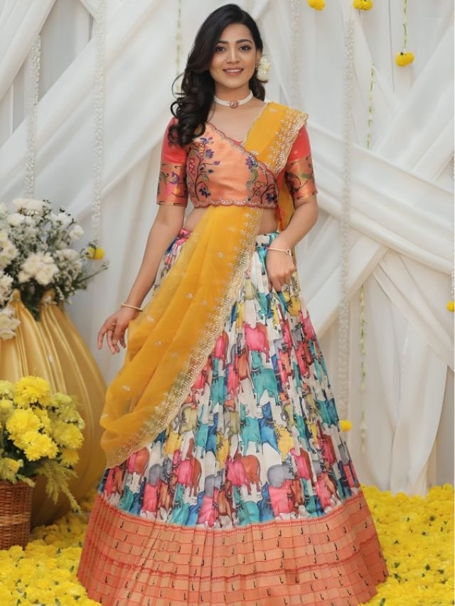 Digital Printed Half Saree Lehenga Digital Printed Half Saree Lehenga
