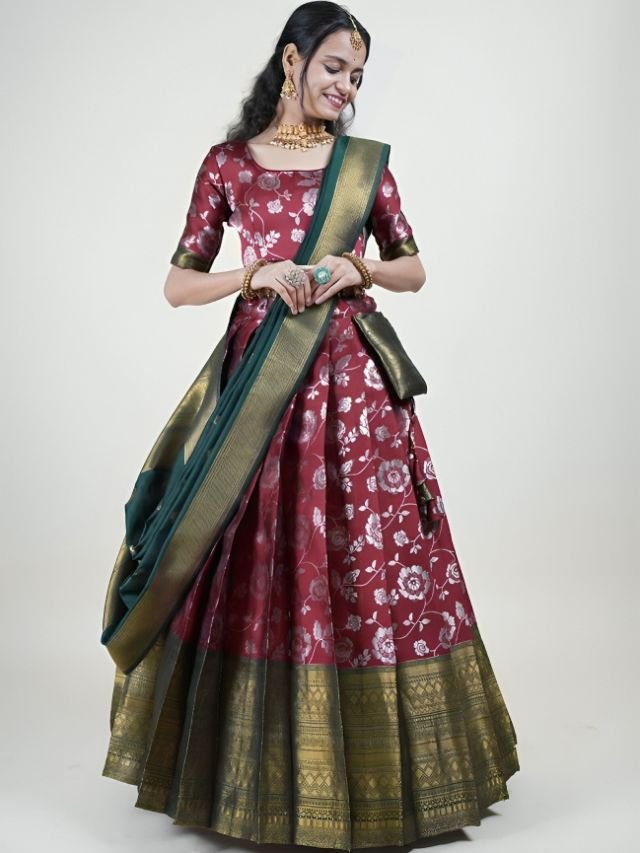 Embroidered Lehenga Half Saree Embroidered Lehenga Half Saree