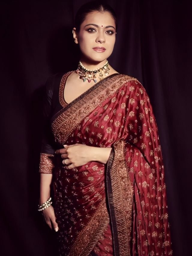 Kajol in Maroon Saree Kajol in Maroon Saree