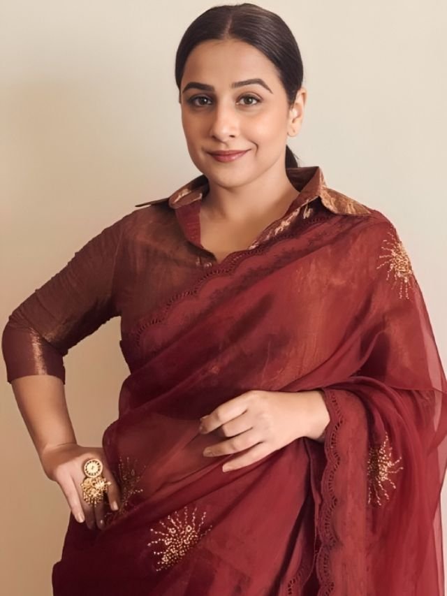 Vidya Balan in Maroon Colour Saree Vidya Balan in Maroon Colour Saree