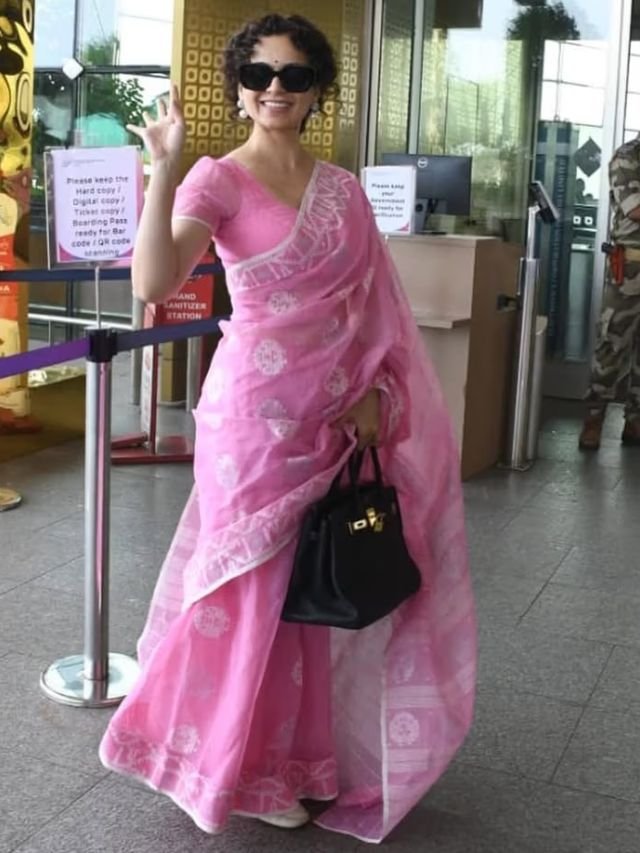 Kangana Ranaut in Rani pink saree Kangana Ranaut in Rani pink saree