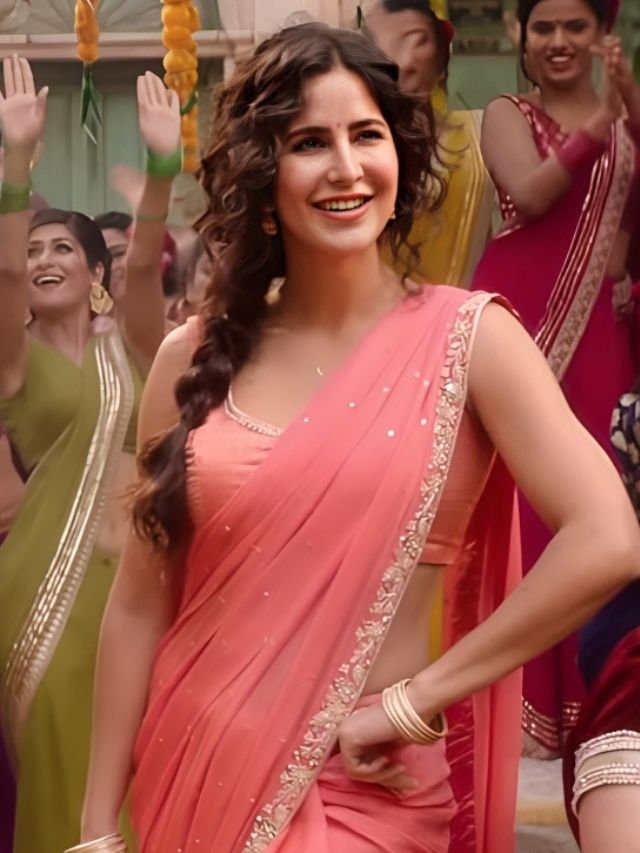 Katrina Kaifs Peachy Pink Net Saree in ‘Bharat movie Katrina Kaif’s Peachy Pink Net Saree in ‘’Bharat’’ movie
