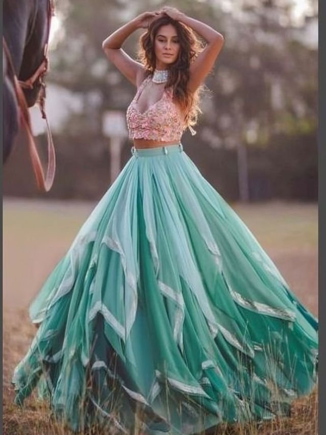 Abstract Pattern Flare Lehenga Abstract Pattern Flare Lehenga