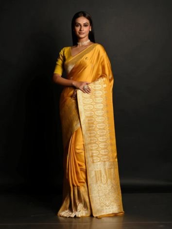 Banarasi Saree with Pleated Pallu Style Banarasi Saree with Pleated Pallu Style