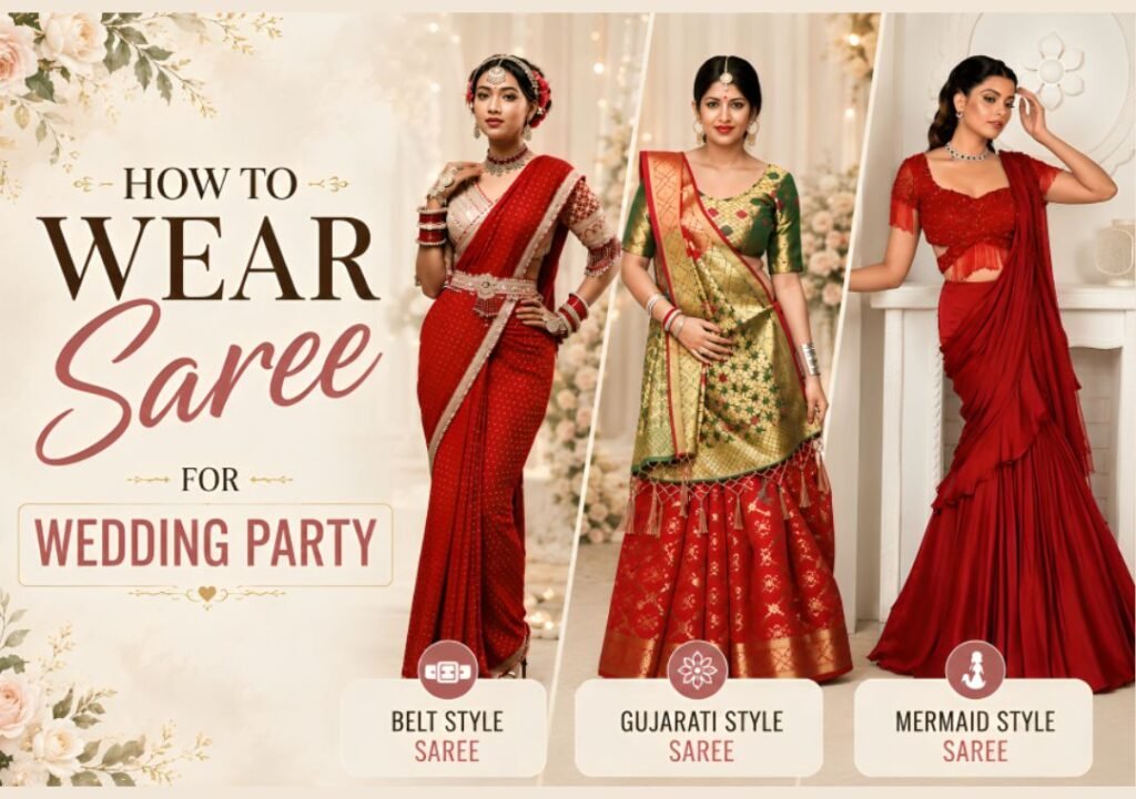 How to Wear Saree for Wedding Party How to Wear Saree for Wedding Party