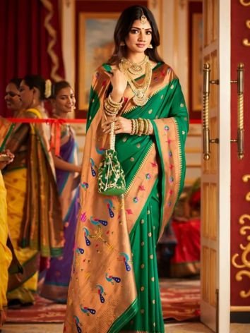 Traditional Gold Jewellery Always Looks Perfect with Paithani Saree