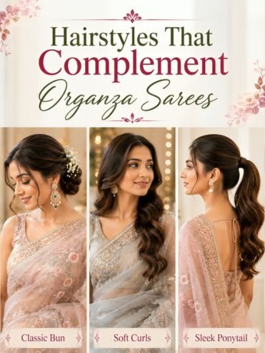 Hairstyles That Complement Organza Sarees Hairstyles That Complement Organza Sarees