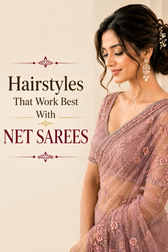 Hairstyles That Work Best With Net Sarees Hairstyles That Work Best With Net Sarees