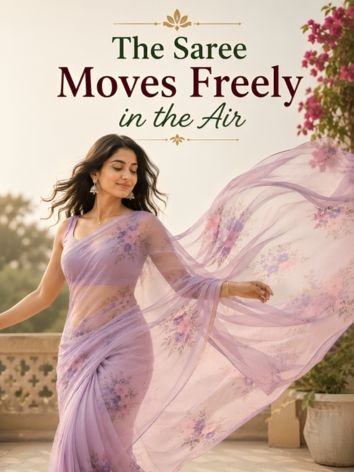 The Saree Moves Freely in the Air The Saree Moves Freely in the Air