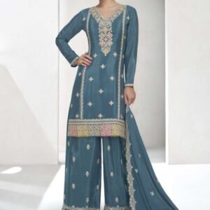 Aashirwad Creation Chinon Silk Rama Palazzo Set