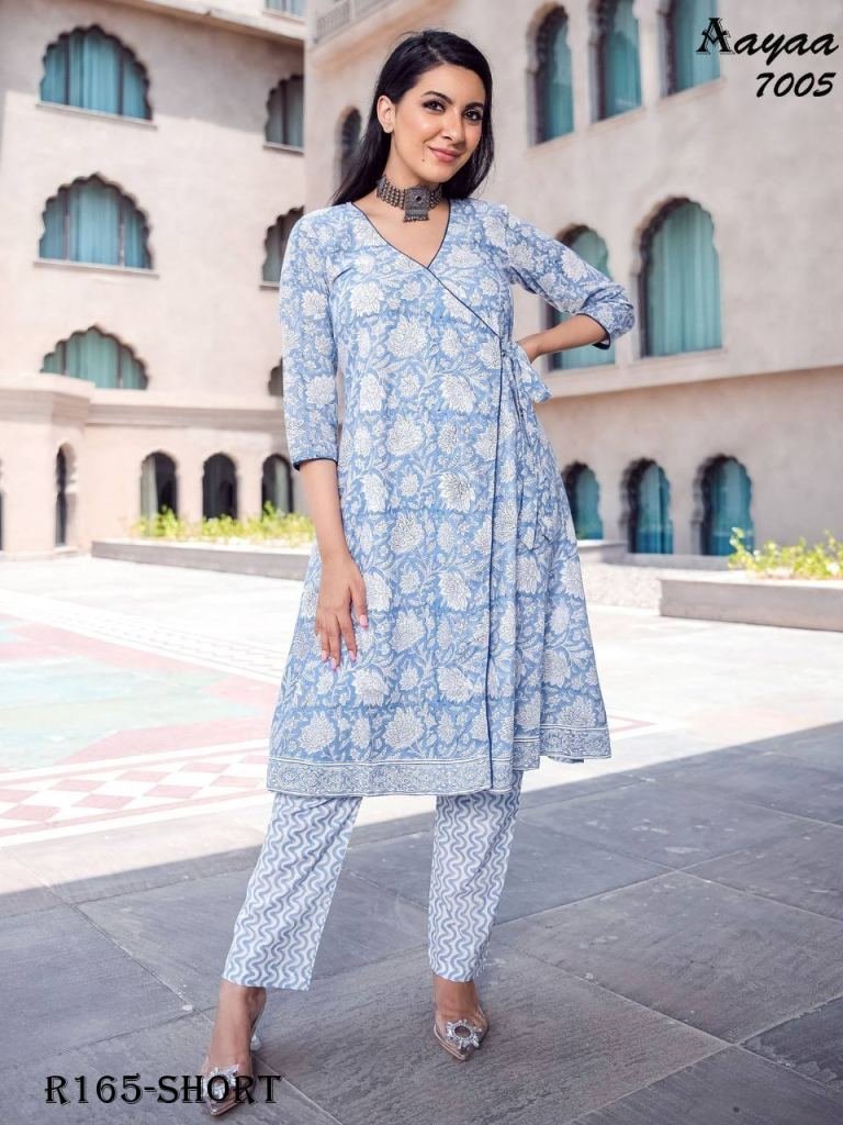 aayaa vol 7 blue short kediya 1721187942 AAYAA Vol 7 Blue Short Kediya Style Kurtis Set