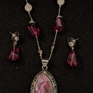 American Diamond Sparkling Necklace Set With Earrings