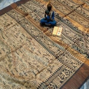 Animal Screen Printed Original Tussar Ghicha Silk Saree 31