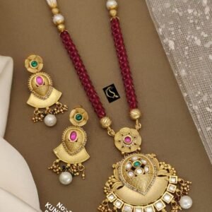 Antique Rajwadi Mina Pendant Set