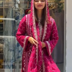 Attractive Readymade Designer Embroidery Long Ethnic Suits