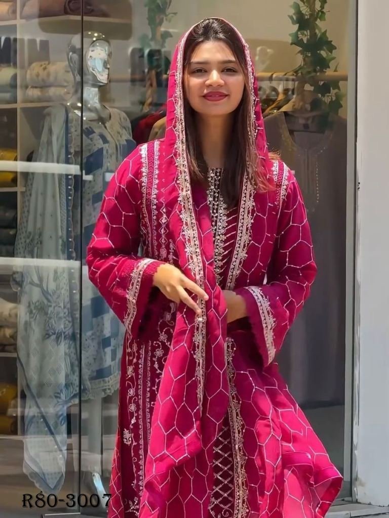 attractive readymade designer 1718869387 Attractive Readymade Designer Embroidery Long Ethnic Suits