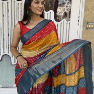 Attractive Stylish Printed Leheriya Saree