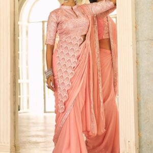 Baby Pink Colour Reday To Wear Saree