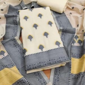 Banarasi Cotton Grey Color Salwar Suit Material