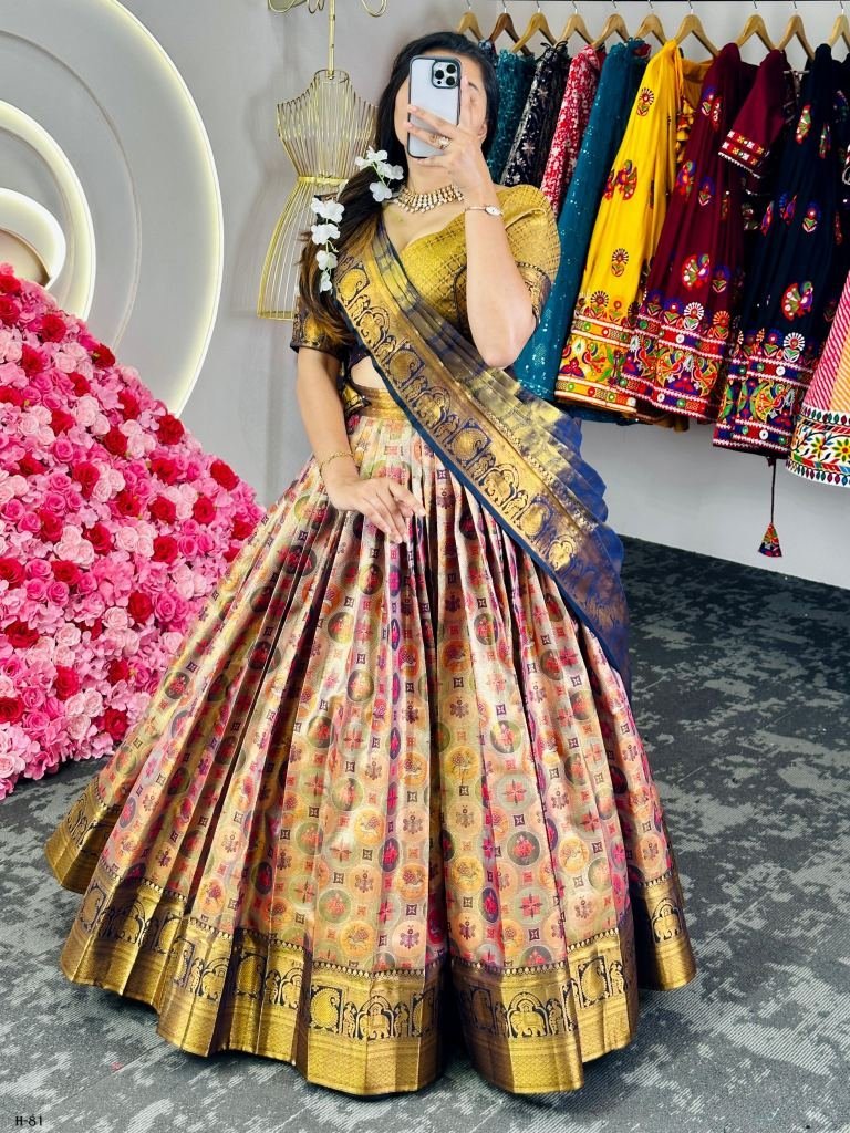 banarasi zari silk lehenga cho 1724934998 Banarasi Zari Silk Lehenga Choli With Dupatta