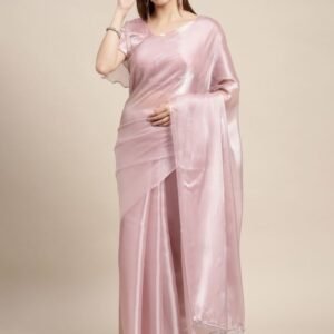 Beautiful Baby Pink Jimmy Silk Special Saree