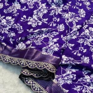 Beautiful Benny crepe Purple Saree