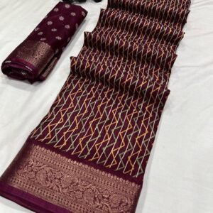 Beautiful Designer Binny Maroon Silk Sarees