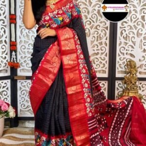 Beautiful Designer Black Pure Dola Silk Saree