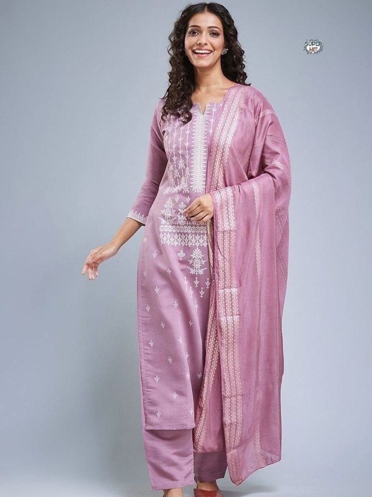 beautiful designer chanderi ku 1732108577 Beautiful Designer Chanderi Kurtis Set With Inner