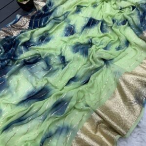 Beautiful Designer Viscose Pista Saree