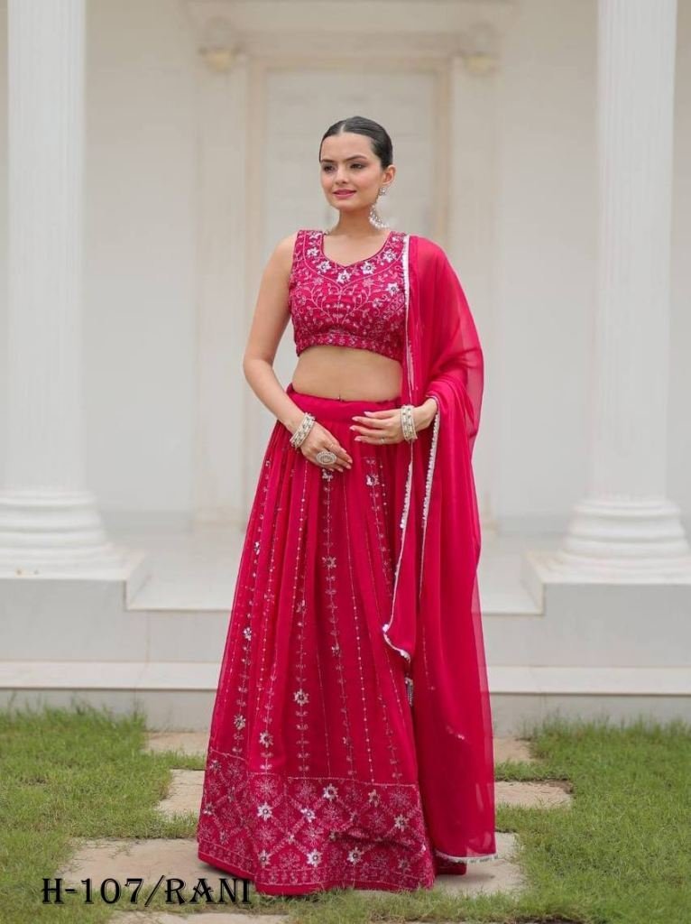 beautiful georgette silk rani 1725276417 Beautiful Georgette Silk Rani Lehenga Choli