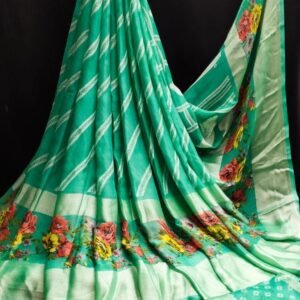 Beautiful Green Color Lightweight Pure Moss Georgette Sarees