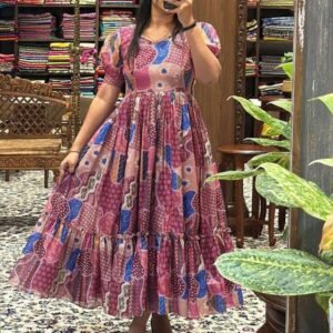 Beautiful Kota Chex Rani Color Ladies Midi Dress