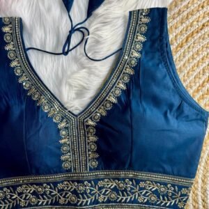 Beautiful Morpeach Heavy Work Ready To Wear Blouse For Dulhan