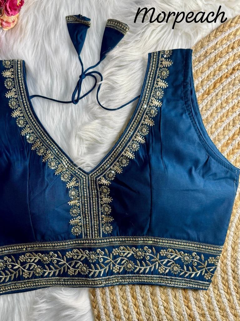 beautiful morpeach heavy work 1735808204 Beautiful Morpeach Heavy Work Ready To Wear Blouse For Dulhan
