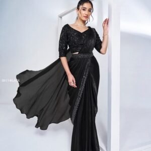 Beautiful One Minute Black Saree Collection By Mahotsav