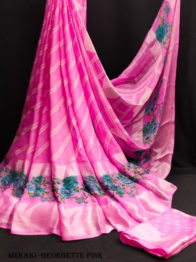 beautiful pink color lightweig 1716979368 Beautiful Pink Color Lightweight Pure Moss Georgette Sarees