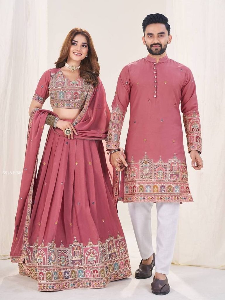 beautiful pink lehenga choli a 1750768906 Beautiful Pink Lehenga choli and kurta set
