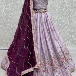 Beautiful Pink Rangoli Silk Embroidered Lehenga 2680