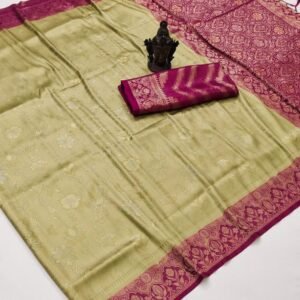 Beautiful Pista Soft Kanjivaram Silk Saree