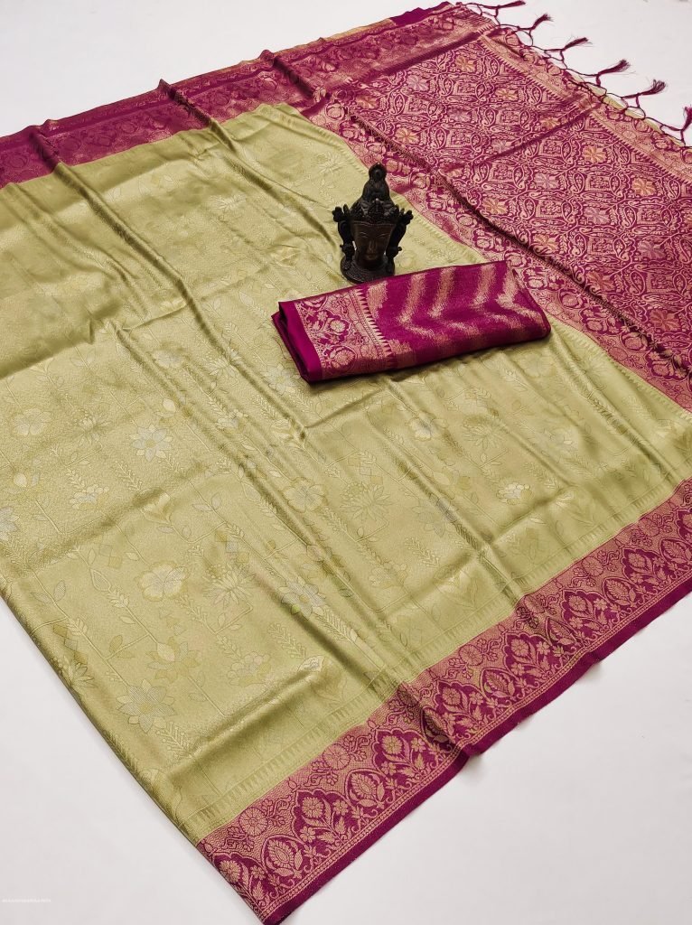 beautiful pista soft kanjivara 1713336443 Beautiful Pista Soft Kanjivaram Silk Saree