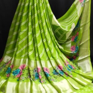 Beautiful Popti Color Lightweight Pure Moss Georgette Sarees