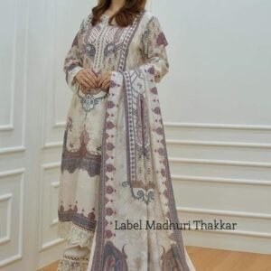 Beautiful printed Maslin kurta set with beautiful lace in neck