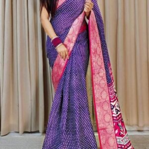 Beautiful Purple Dola Silk Sarees With Butta Print