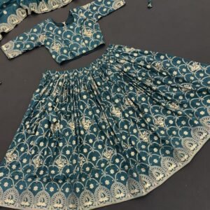 Beautiful Rama Kids Girls Jacquard Silk Lehenga Choli With Odhni