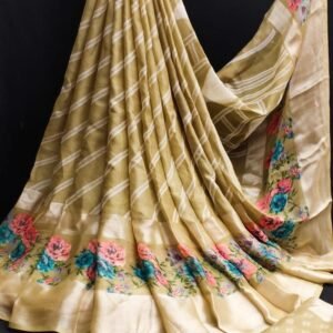 Beautiful sapota Color Lightweight Pure Moss Georgette Sarees