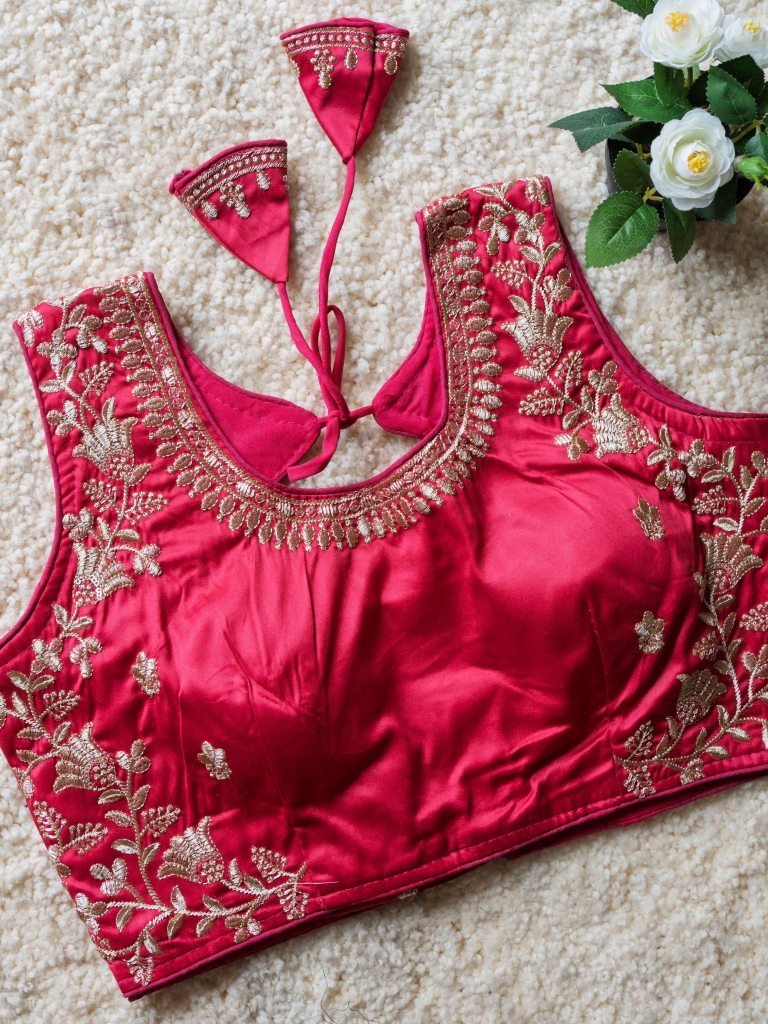 beautiful sequence work rani p 1742980998 Beautiful Sequence Work Rani Pink Designer Blouse