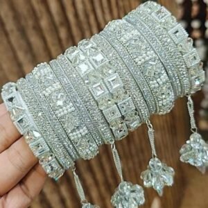 Beautiful Silver Bangles With Jhumki