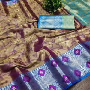Beautiful Soft Silk Light Coffee Saree With Gold Zari Weaving